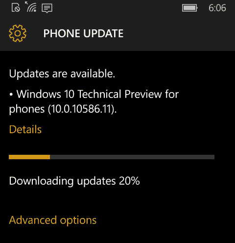 Windows 10 Mobile Build 10586