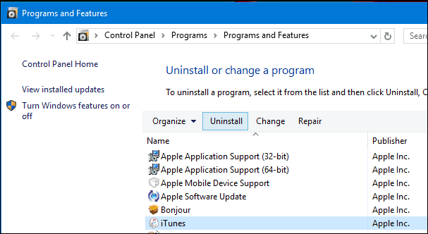 cannot install itunes on windows 10 installer package