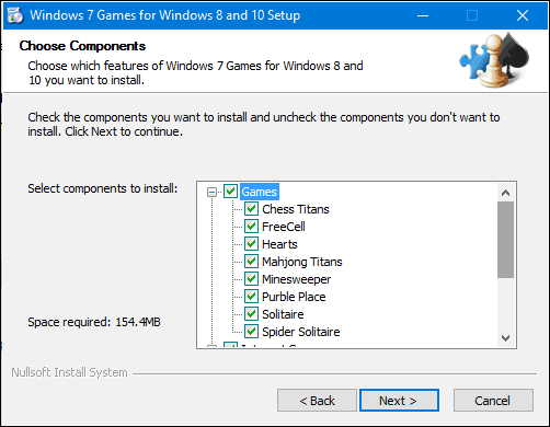 Install Windows 7 Card games on Windows 10