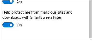 turn off SmartScreen 2