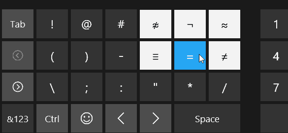 keyboard alternate symbols