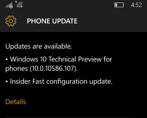 windows 10 mobile update new insider ring