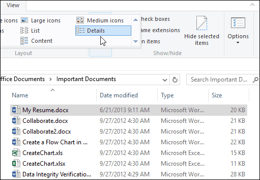 file explorer windows 10 details