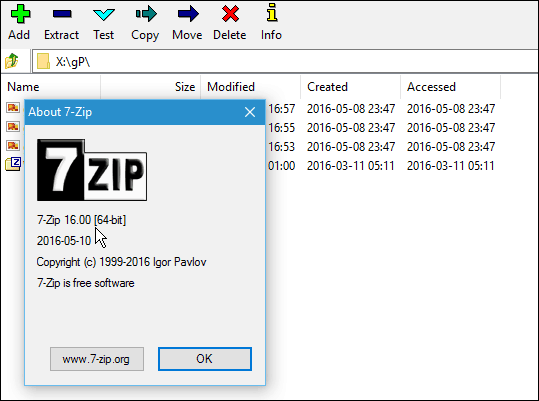 7zip version 16