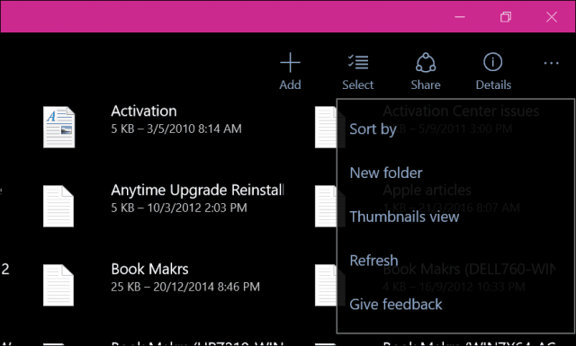 OneDrive app windows 10 5