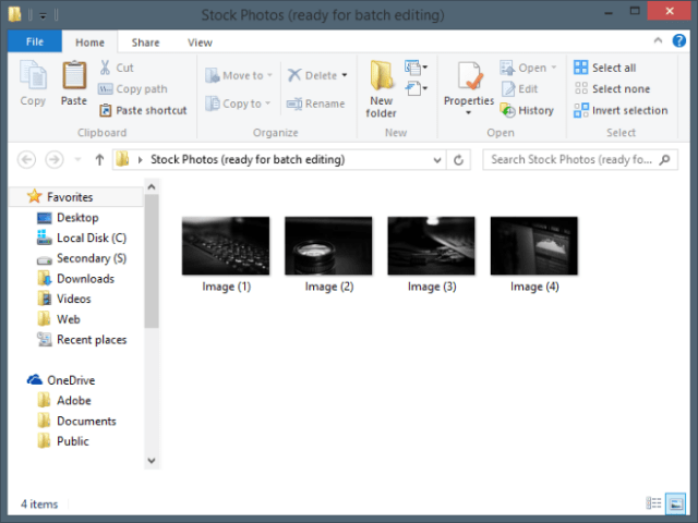 images organized folder separate Photoshop batch edit actions