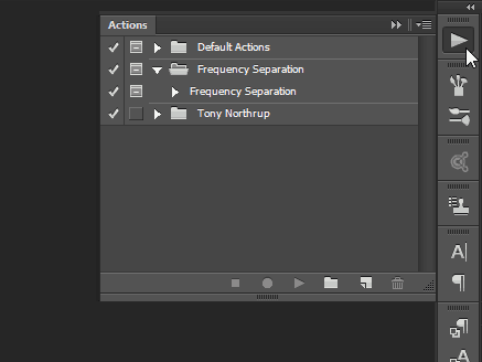 actions panel Photoshop batch edit access window menu