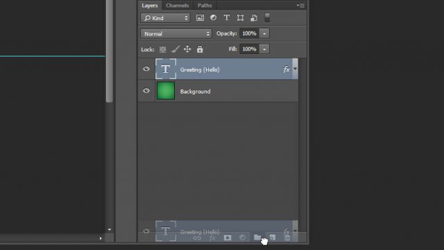 Cheat Photoshop Text Layer Transformations Trick add layer to group Photoshop layers panel