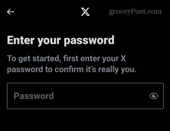 enter account password for twitter