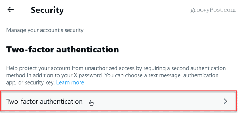 two factor authentication x twitter
