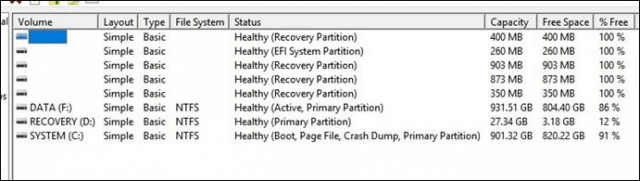 multiple recovery partitions 14393