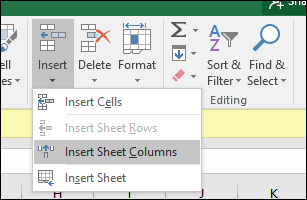 insert-row-or-cell in excel