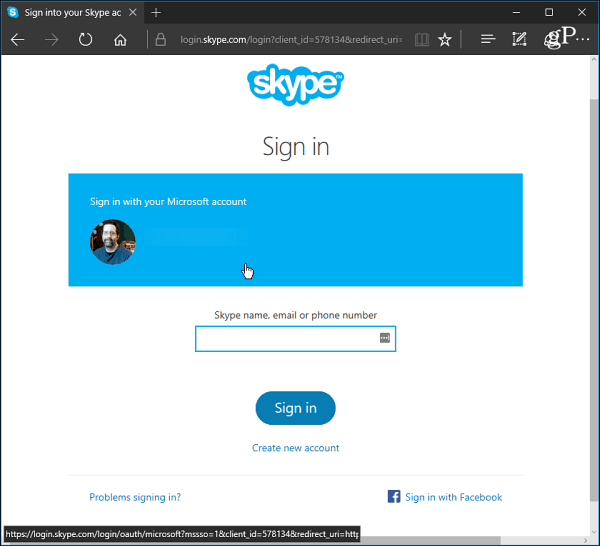 Skype on the web