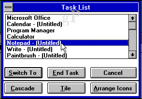 windows 3.1x task list