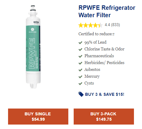 Refrigerator Water Filter 2 Sets not compatible for RPWFE Aurora Fits GE RPWF 