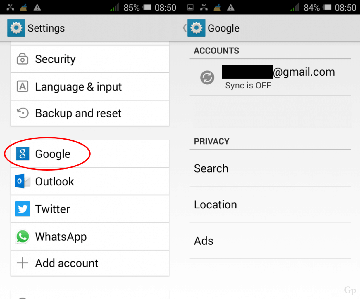 how to change google account on android phone
