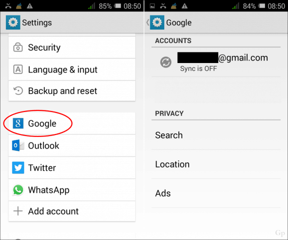 changing gmail account on android phone