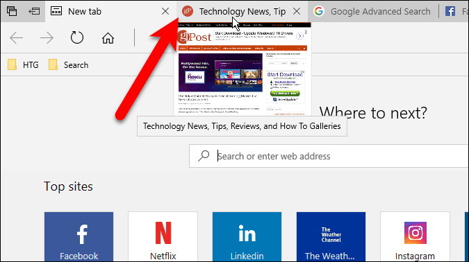 Tabs opened to the right of other tabs