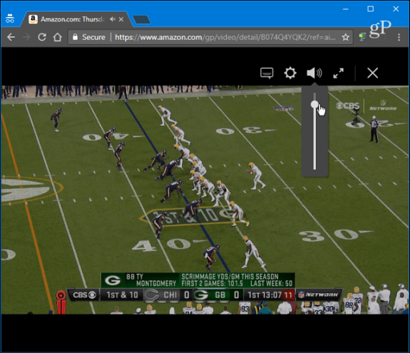 Amazon NFL Thursday Night Browser Controls