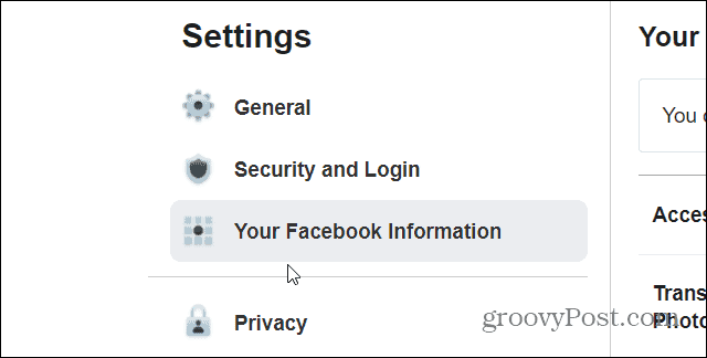 your facebook info