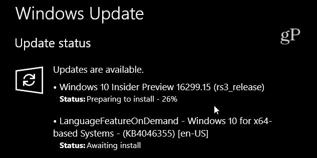 Windows 10 Build 16299-15 Cumulative Update