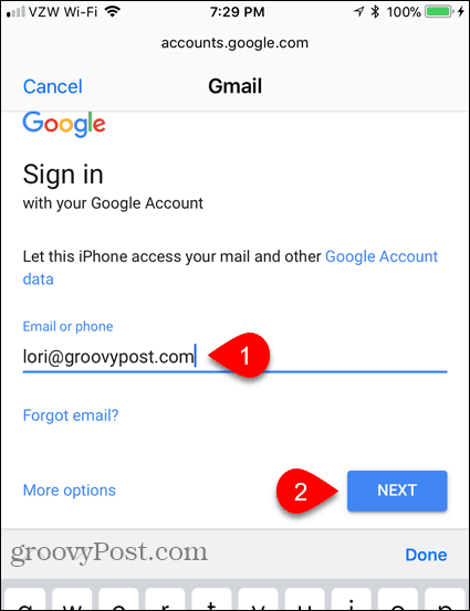 Enter email address