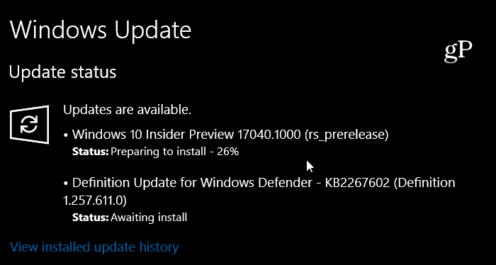 Windows 10 Redstone 4 Preview Build 17040