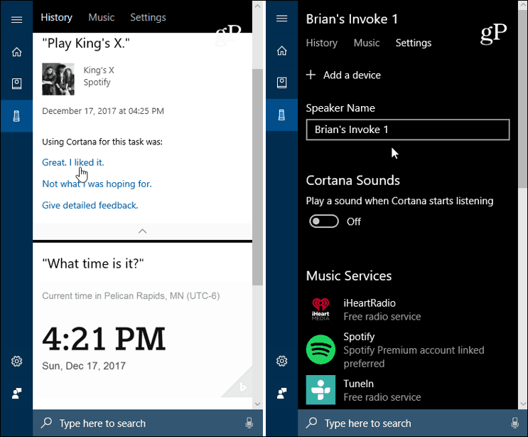 Cortana Windows 10 Invoke Settings