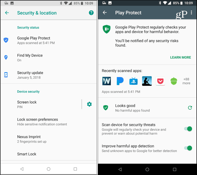 Security Google Play Protect