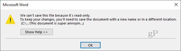 How to Stop Word Prompt  The author would like you to open this as read only    - 25