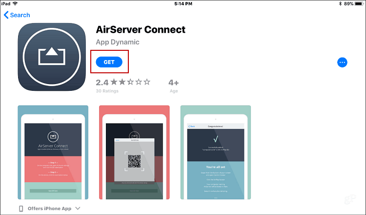 Install AirServer Connect iOS