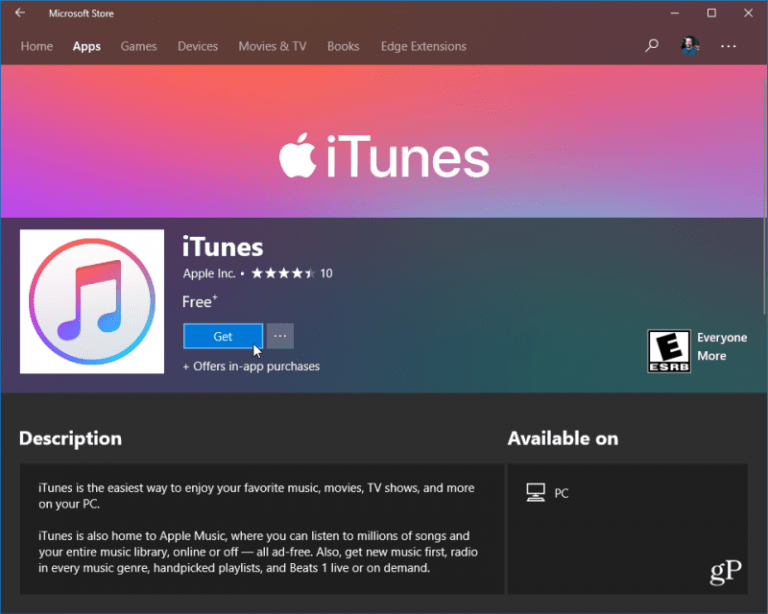 iTunes is Now Available in Microsoft Store for Windows 10
