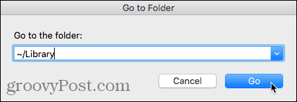 Go to Folder dialog box in Finder on Mac