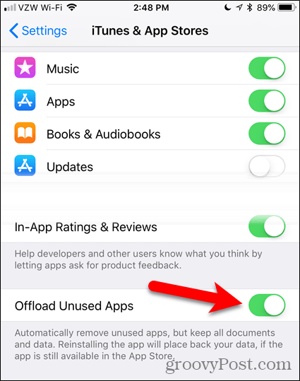 Disable Offload Unused Apps
