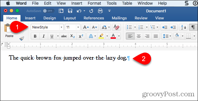 Using the added font in Word