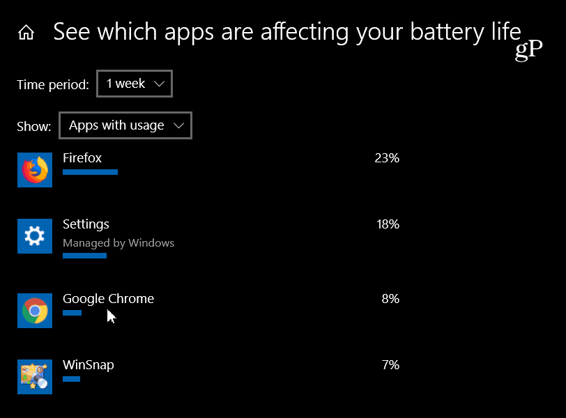 Find Apps Consuming the Most Battery Power in Windows 10