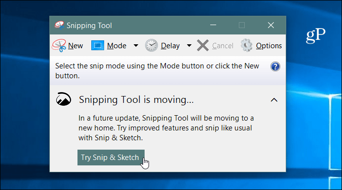 Windows 10 Snip and Sketch Tool
