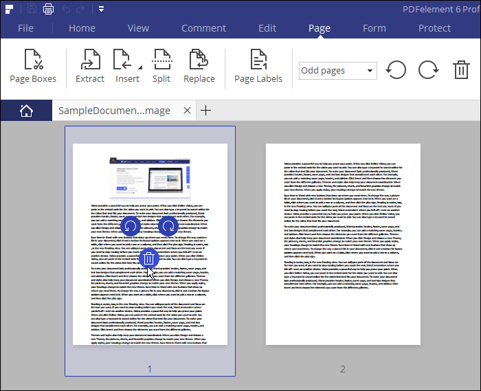 Working with pages in a PDF file in PDFelement 6