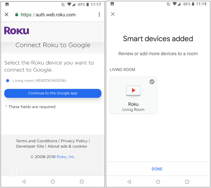 Connect Roku with Google Home