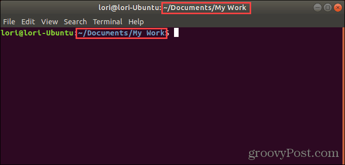 Terminal window open to a specific folder in Ubuntu Linux