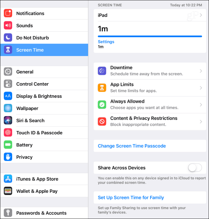 Screen Time Settings iOS 12