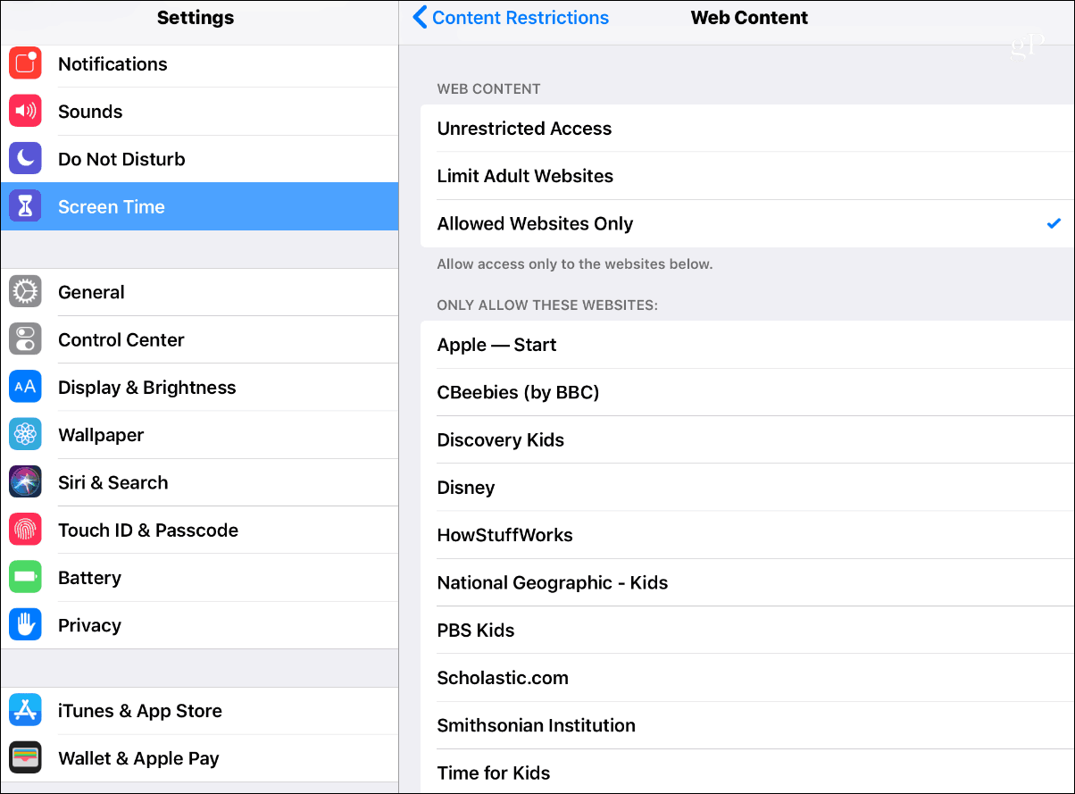 iOS 12 Screen Time Content Restrictions