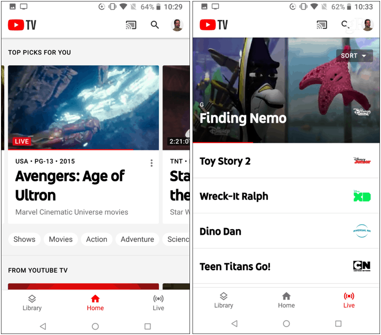 YouTube TV Android