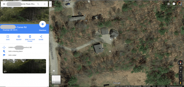 google maps rural area