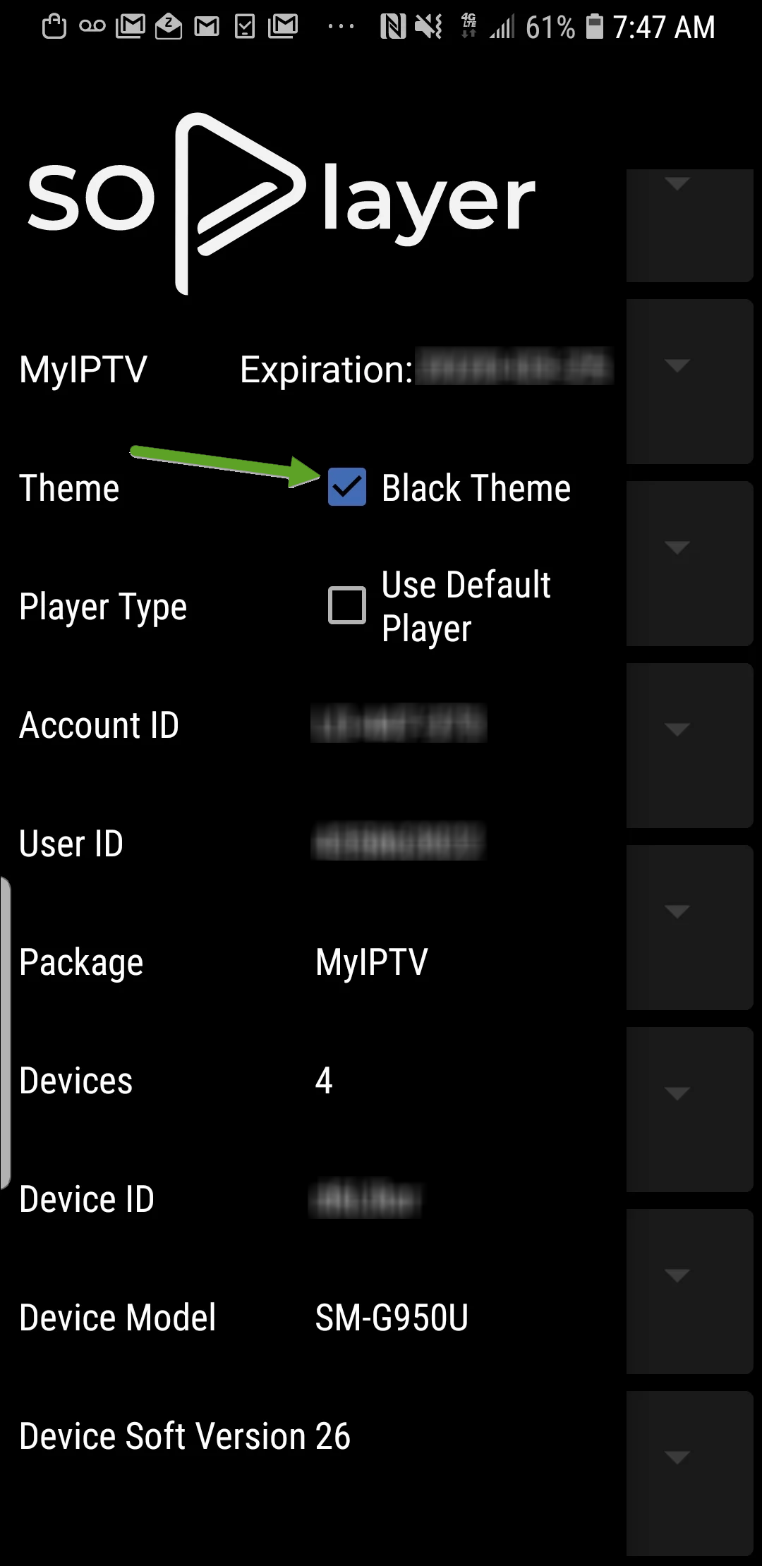 soplayer settings page