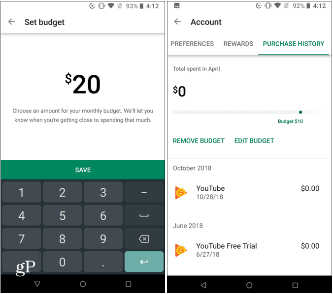 Set Google Play Budget