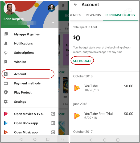 Play Store App Purchase History