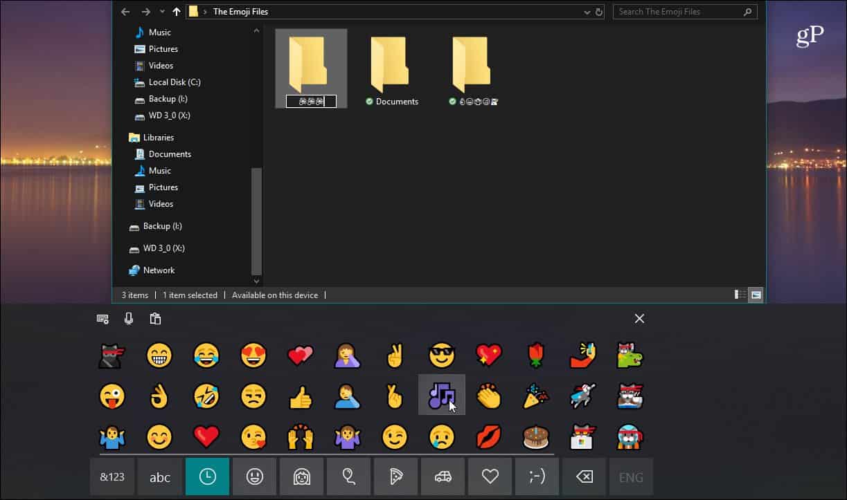 Touch Keyboard Emoji File Explorer