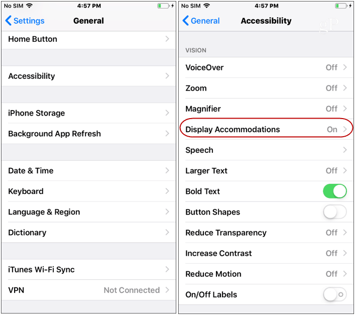 iOS Dark_Mode Settings Accessibility