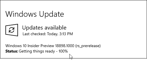Windows 10 20H1 Build 18898